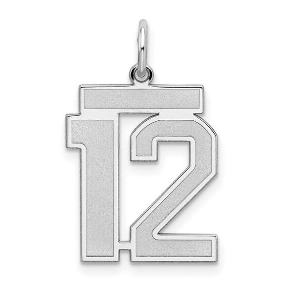 Sterling Silver Jersey Collection Medium Number 12 Pendant